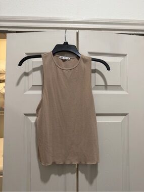 Zara Sleeveless Tank Top in Taupe Beige